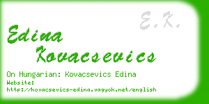 edina kovacsevics business card